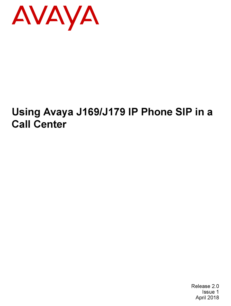 AVAYA J169 MANUAL Pdf Download | ManualsLib