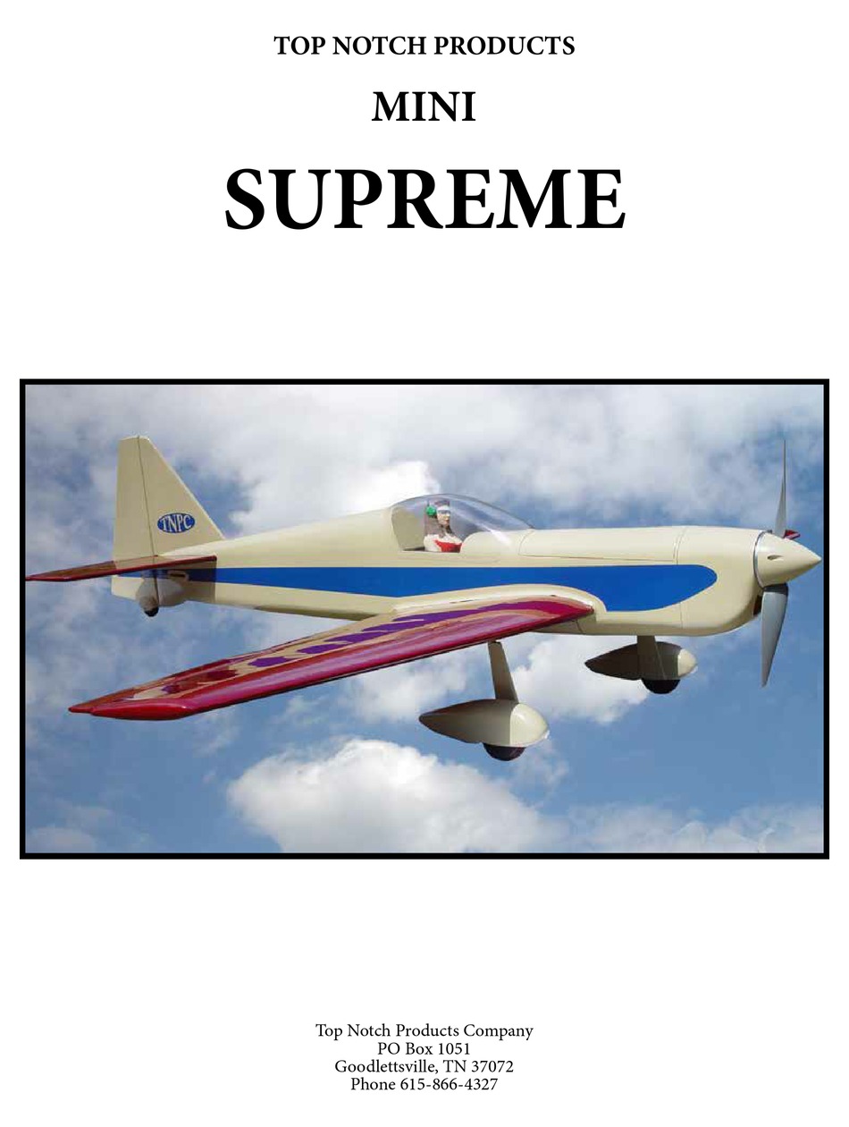 TOP NOTCH PRODUCTS MINI SUPREME MANUAL Pdf Download ManualsLib