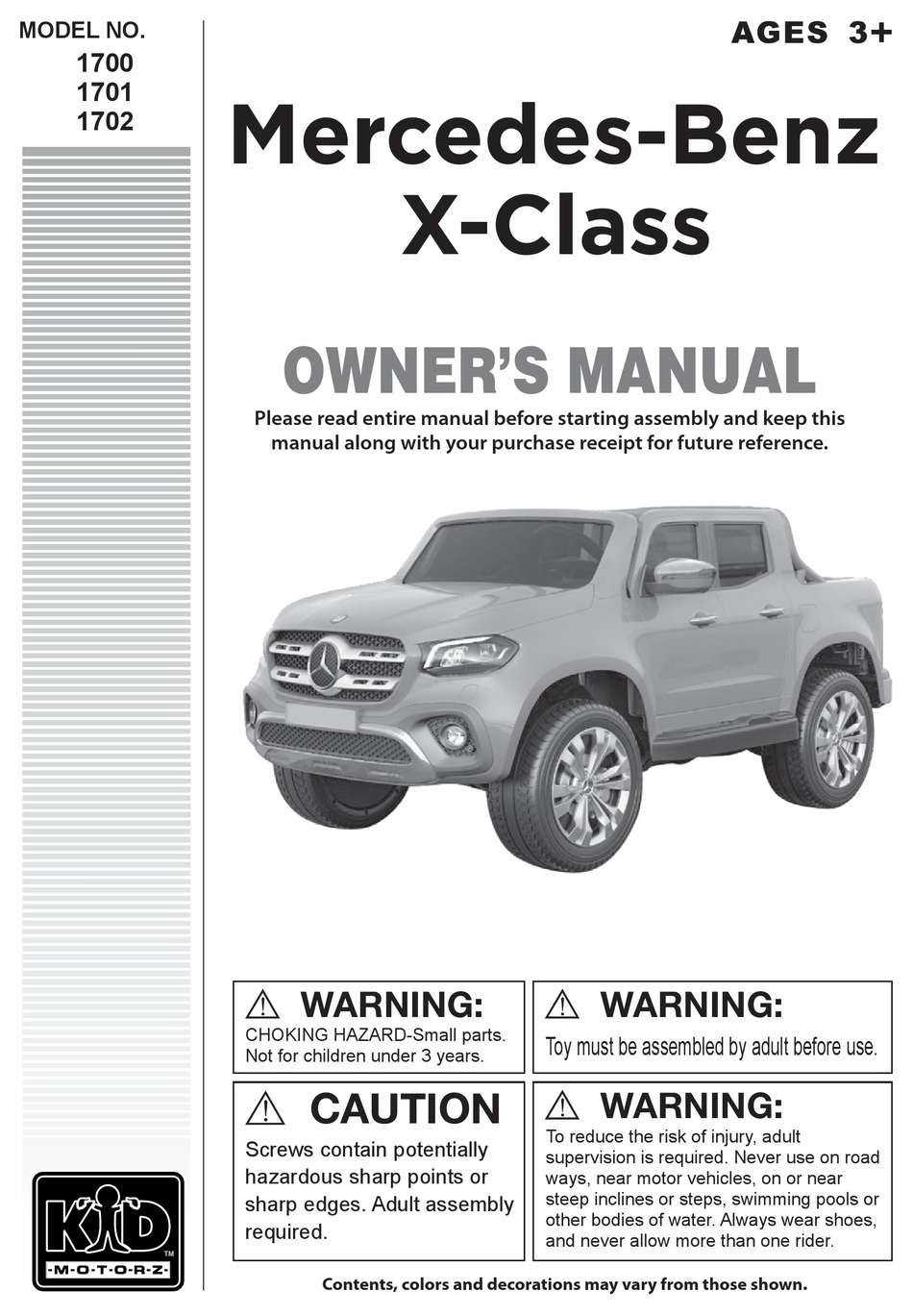 KID MOTORZ 1700 OWNER'S MANUAL Pdf Download ManualsLib