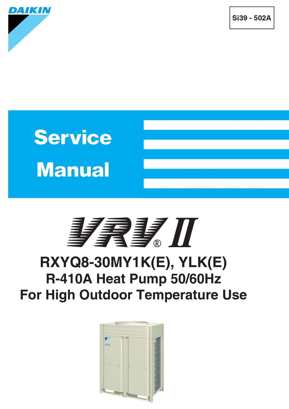 Daikin Vrv Ii Rxyq8my1k Service Manual Pdf Download Manualslib