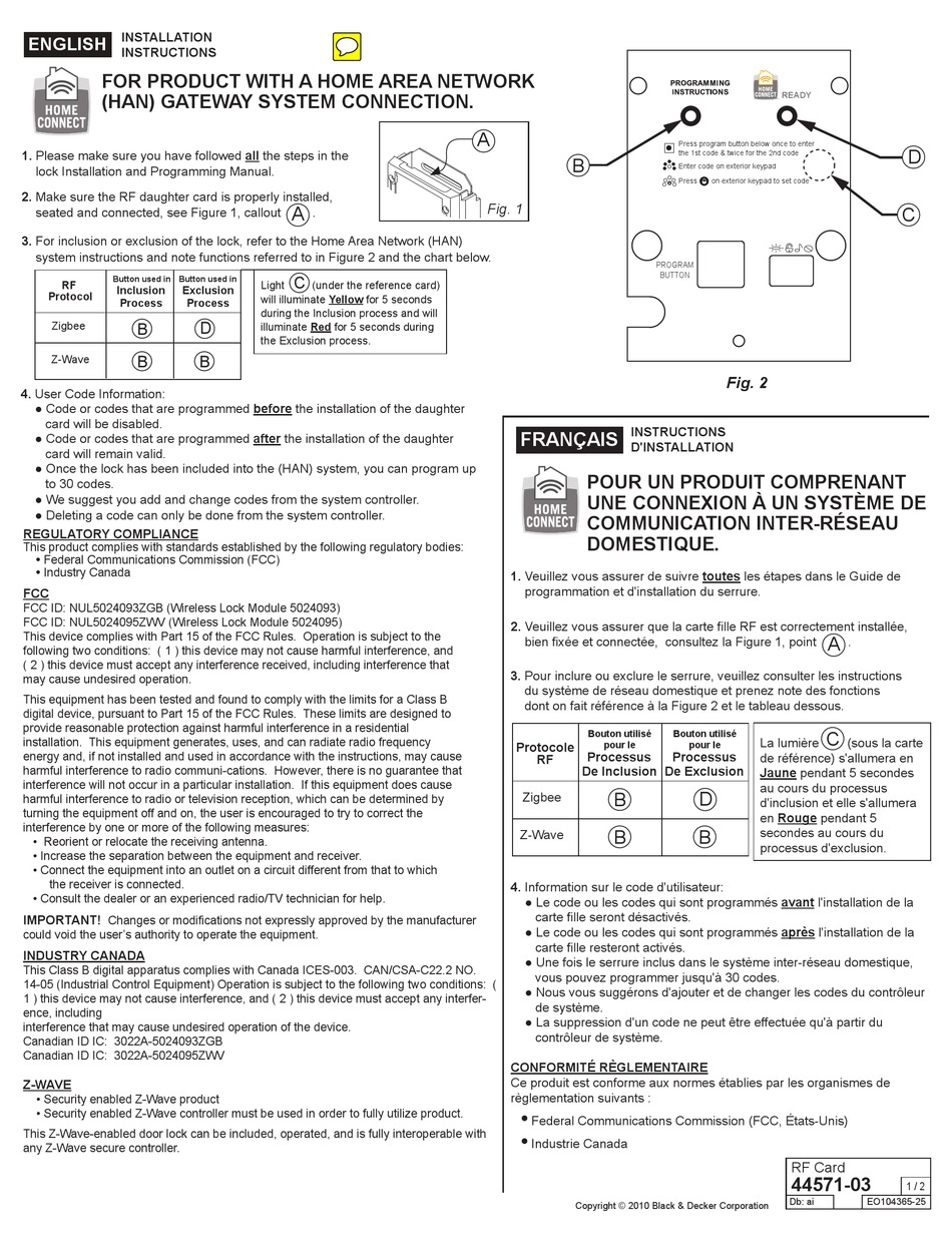 HOME CONNECT ZIGBEE INSTALLATION INSTRUCTIONS Pdf Download | ManualsLib