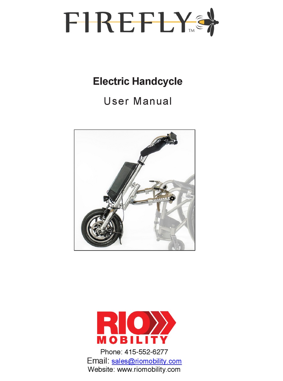 FIREFLY ELECTRIC HANDCYCLE USER MANUAL Pdf Download ManualsLib