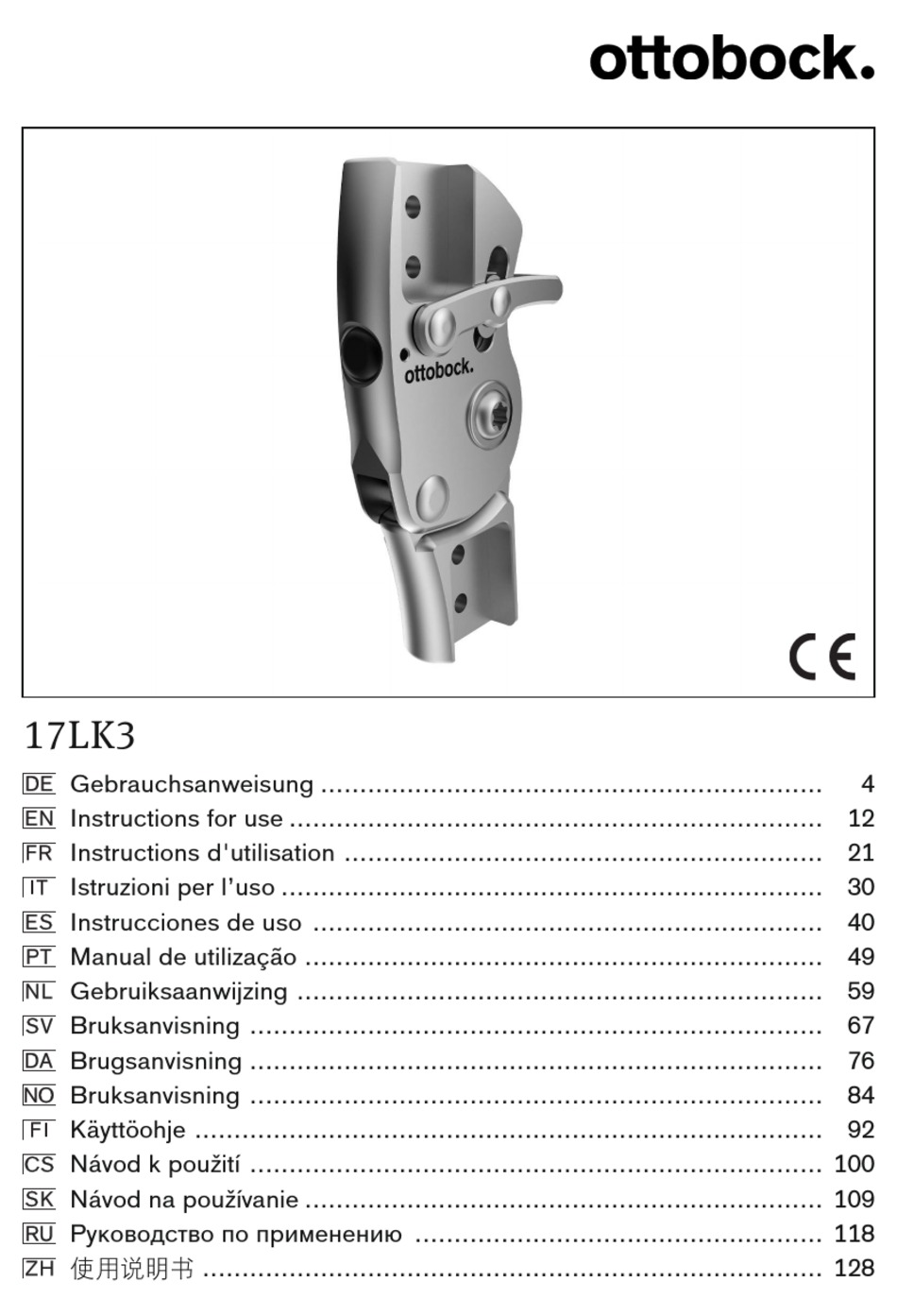 OTTO BOCK 17LK3 SERIES INSTRUCTIONS FOR USE MANUAL Pdf Download ...