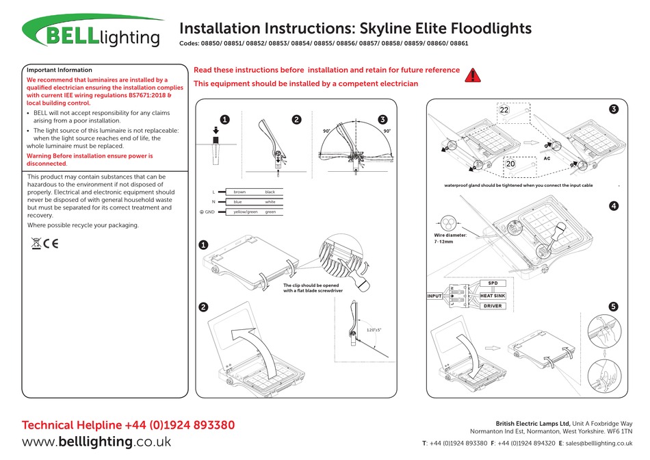 bell radian 450 locking light set instructions