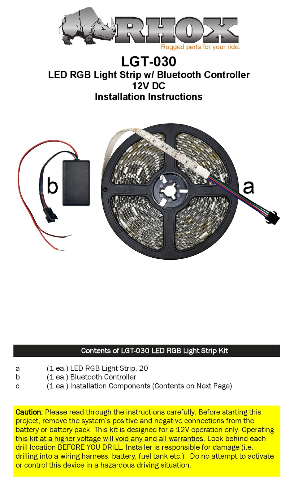 RHOX LGT030 INSTALLATION INSTRUCTIONS Pdf Download ManualsLib