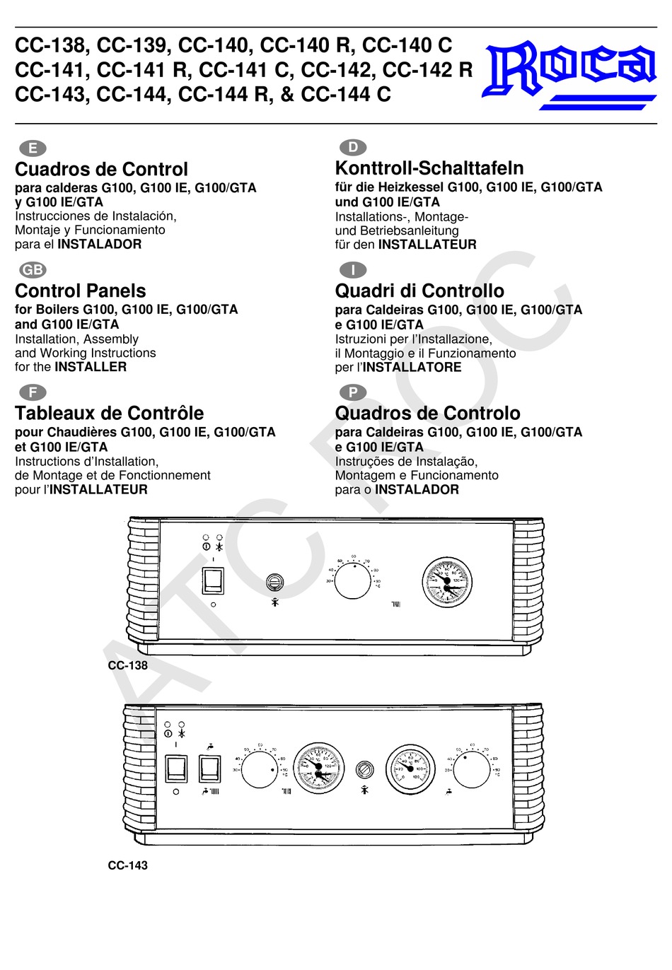 ROCA CC138 INSTALLATION/ASSEMBLY MANUAL Pdf Download ManualsLib