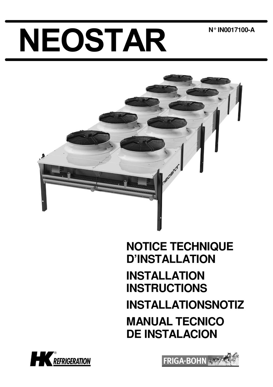 HK REFRIGERATION NEOSTAR INSTALLATION INSTRUCTIONS MANUAL Pdf Download