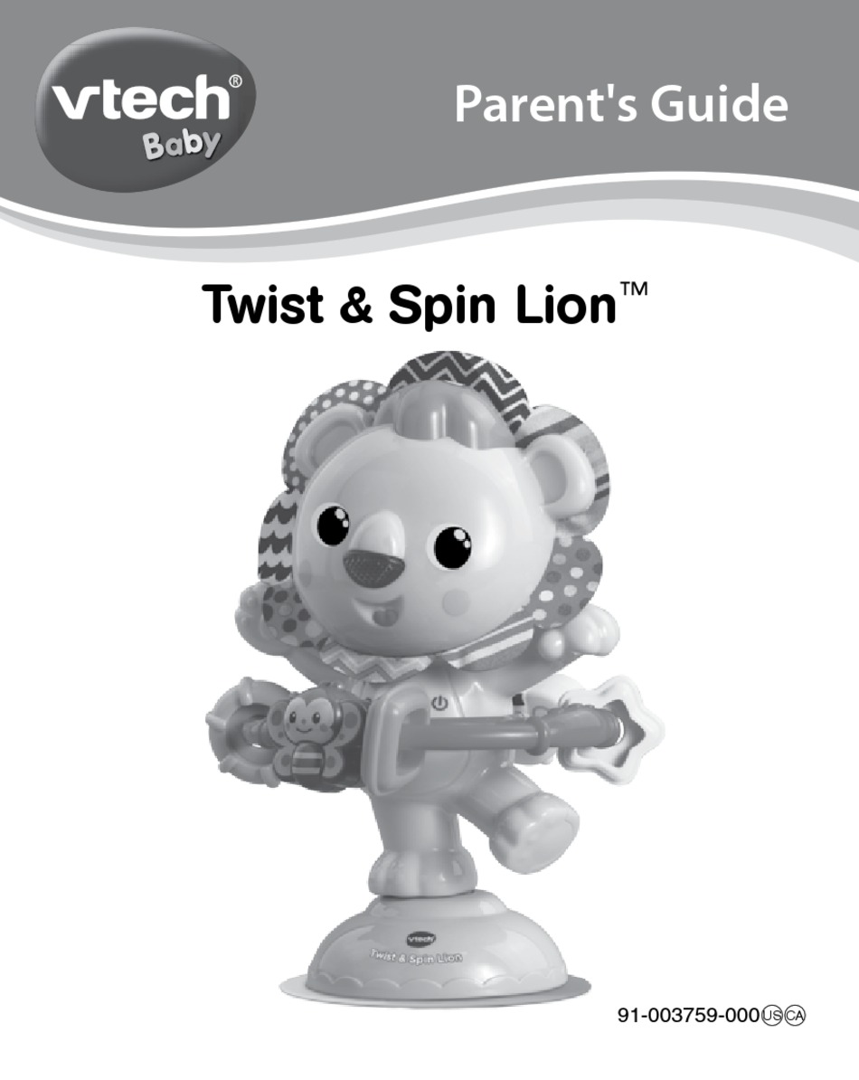 VTech Baby Twist and Spin Lion Rattle With Suction Cup 