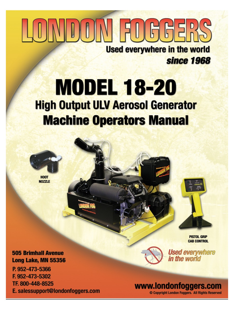 LONDON FOGGERS 1820 MACHINE OPERATORS MANUAL Pdf Download ManualsLib