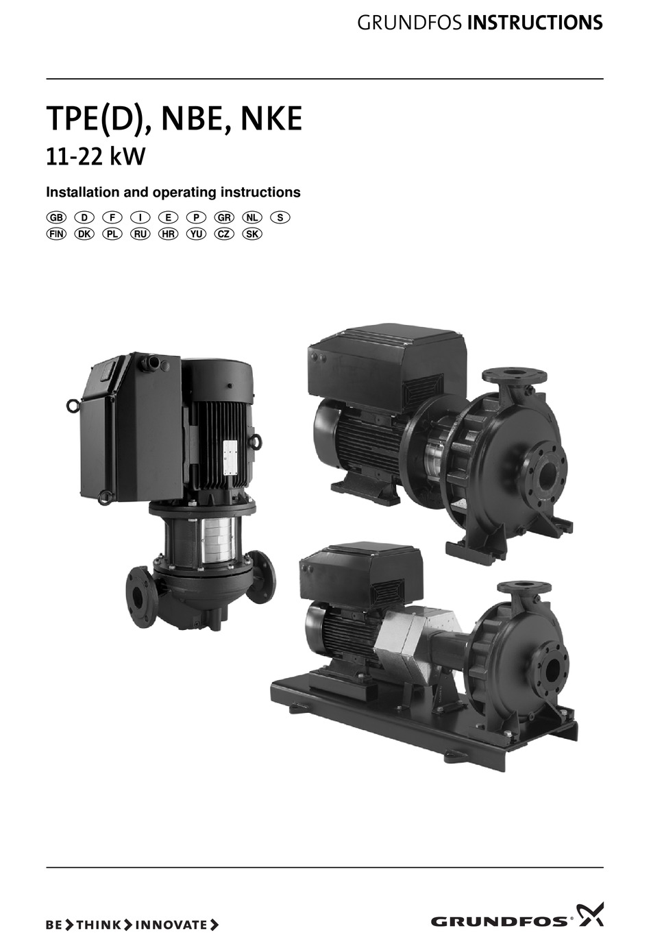 GRUNDFOS TPE INSTALLATION AND OPERATING INSTRUCTIONS MANUAL Pdf ...