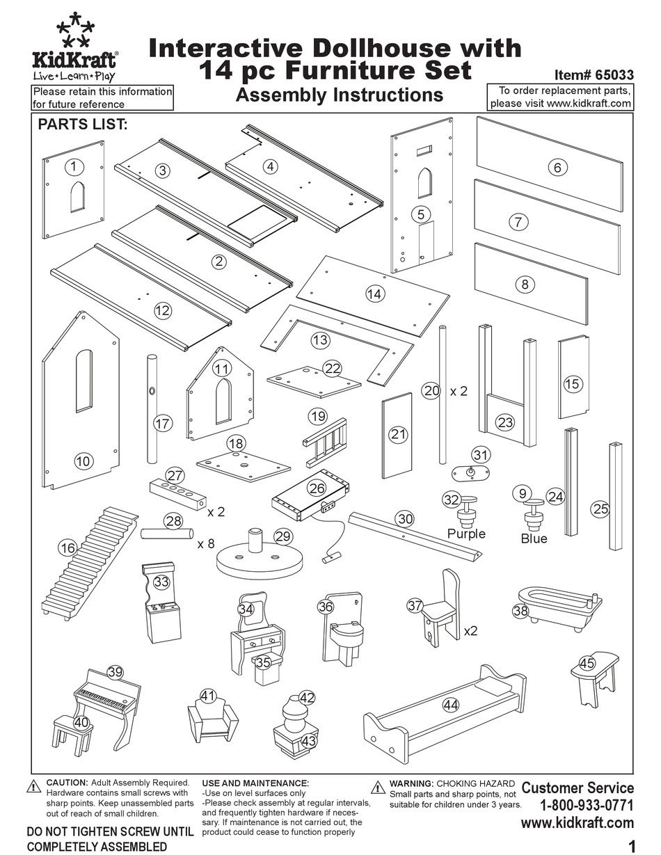 KIDKRAFT 65033 ASSEMBLY INSTRUCTIONS MANUAL Pdf Download ManualsLib
