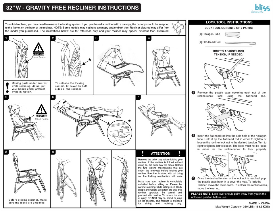 zero gravity chair locking mechanism