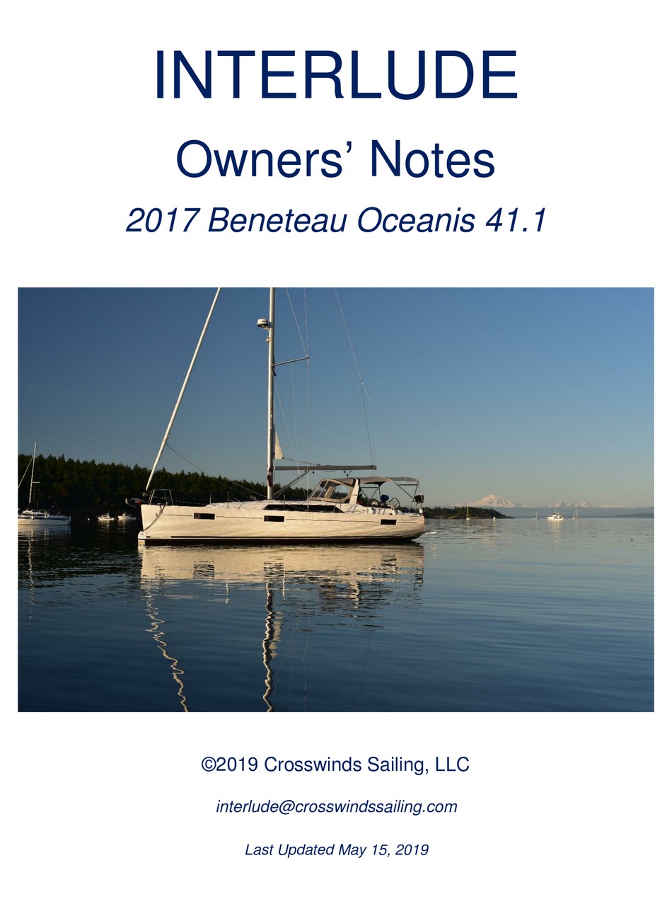 Beeau Oceanis 41 1 2017 Owners Notes Pdf Download Manualslib