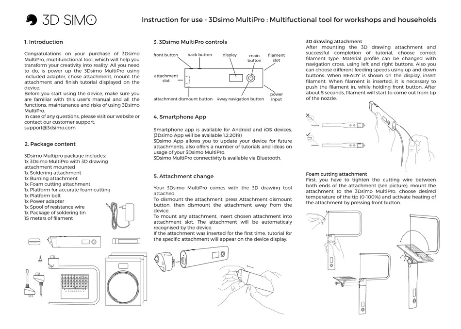 3DSIMO MULTIPRO INSTRUCTIONS FOR USE Pdf Download ManualsLib