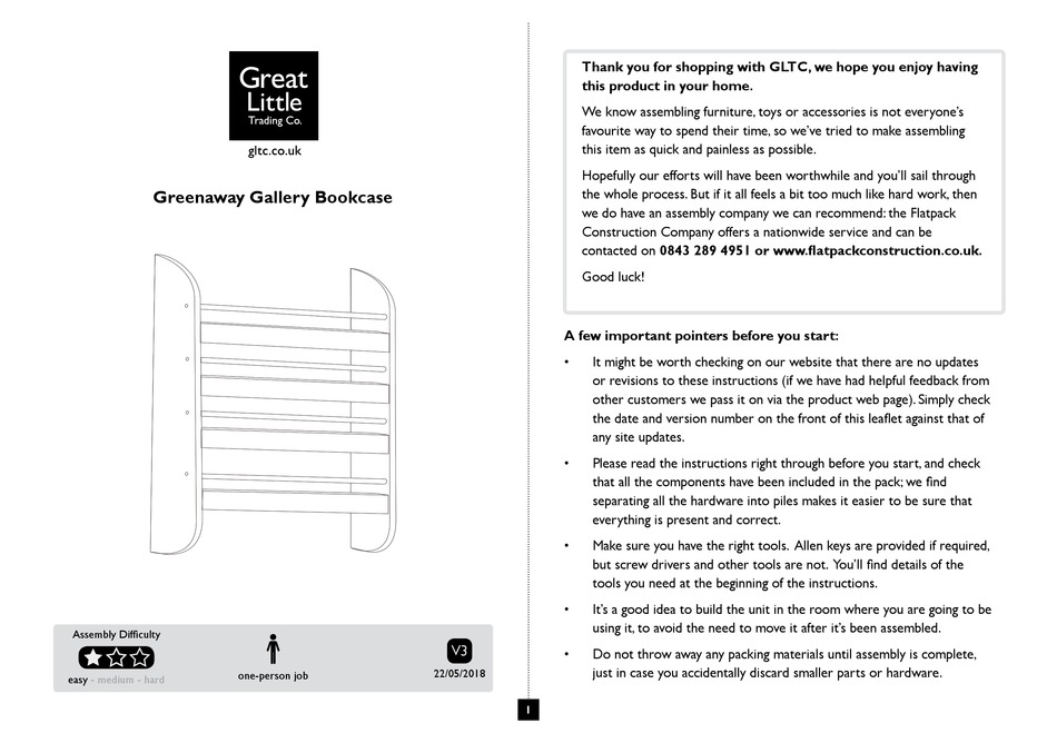 GREAT LITTLE TRADING GREENAWAY GALLERY INSTALLATION MANUAL Pdf Download