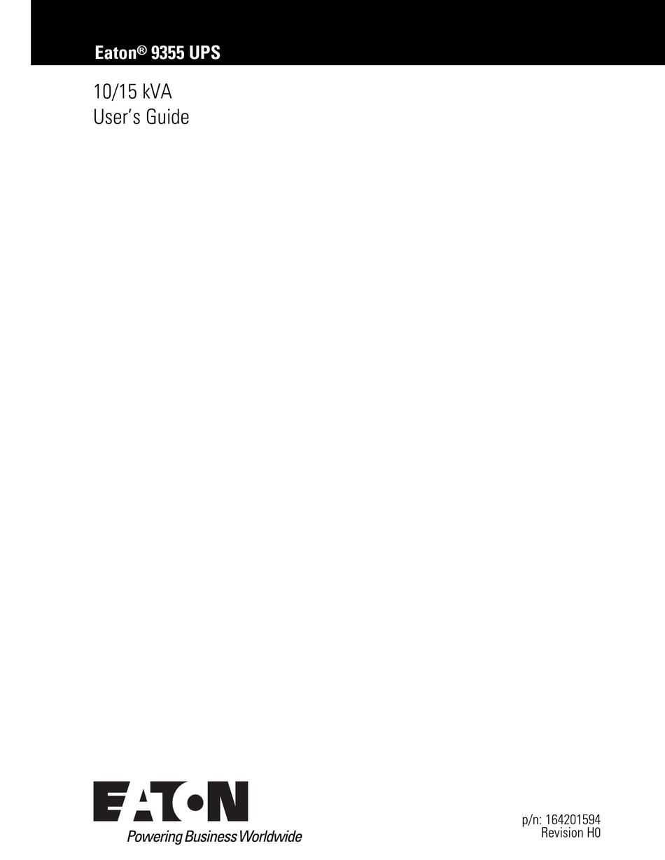 EATON 9355 USER MANUAL Pdf Download | ManualsLib