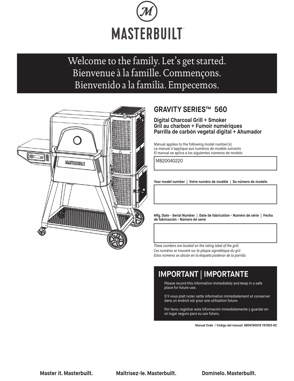 Masterbuilt Mwg600B Pellet Grill Manual - Draw-level