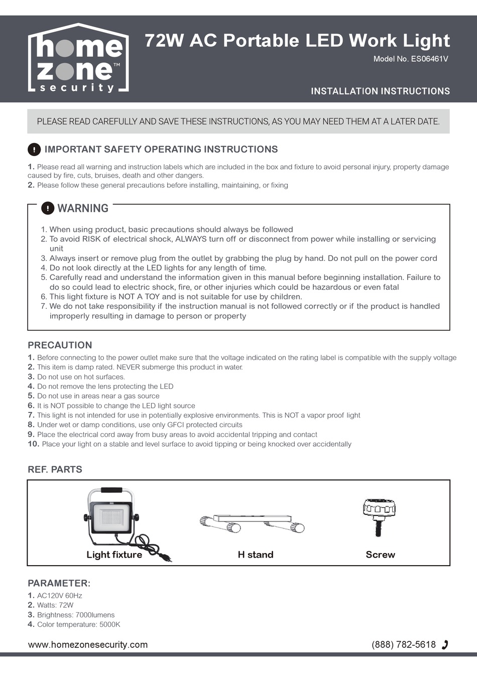 HOME ZONE SECURITY ES06461V INSTALLATION INSTRUCTIONS Pdf Download ManualsLib