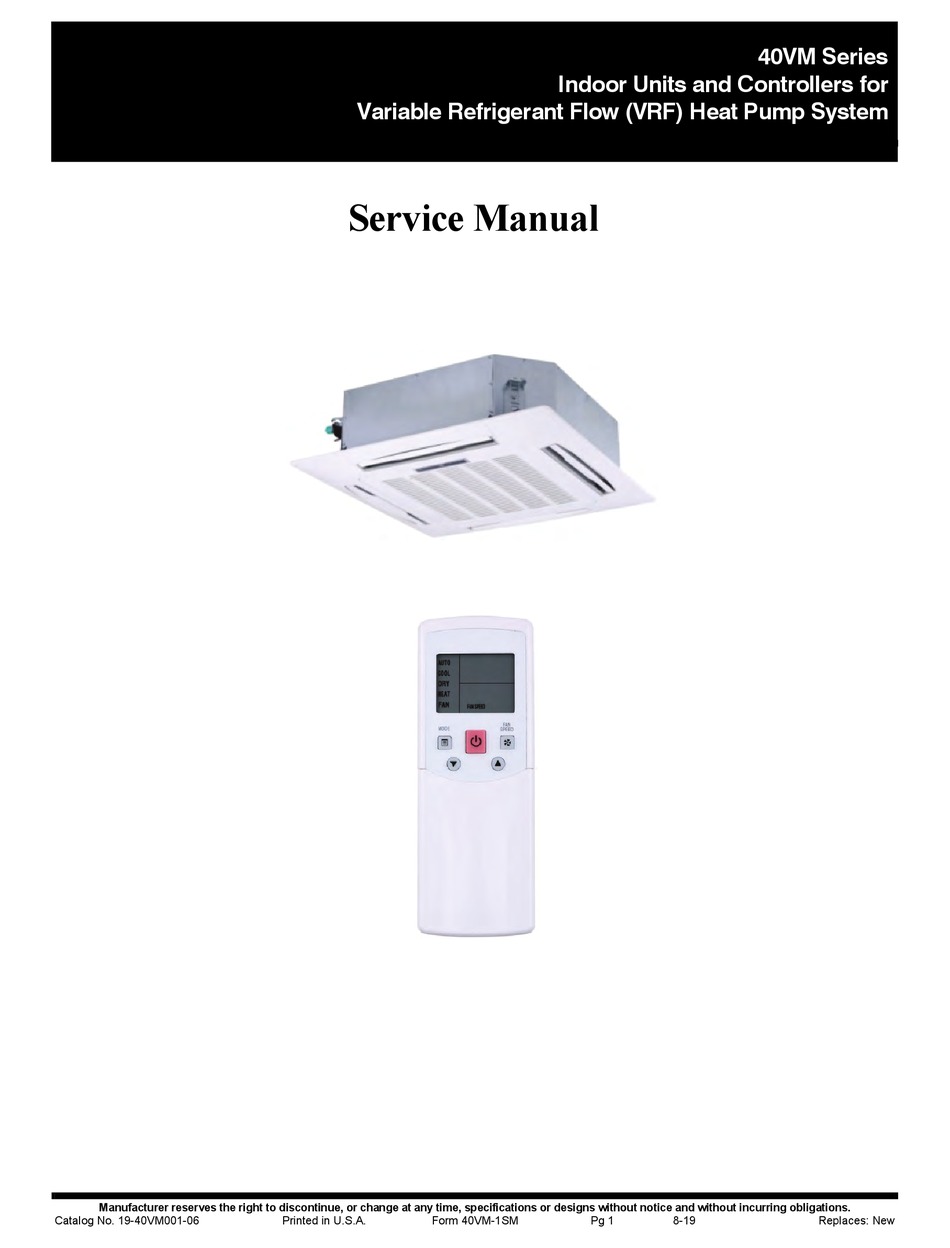 CARRIER 40VM SERIES SERVICE MANUAL Pdf Download | ManualsLib