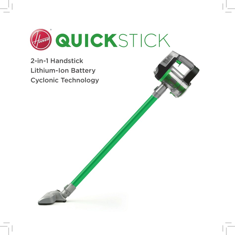 HOOVER QHB10 QUICKSTICK MANUAL Pdf Download ManualsLib