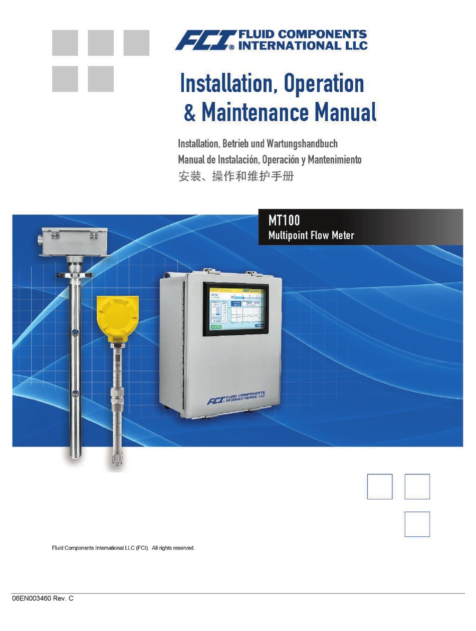 FCI MT100 INSTALLATION, OPERATION AND MAINTENANCE MANUAL Pdf Download