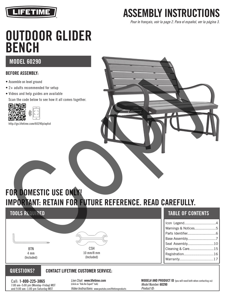 LIFETIME 60290 ASSEMBLY INSTRUCTIONS MANUAL Pdf Download | ManualsLib