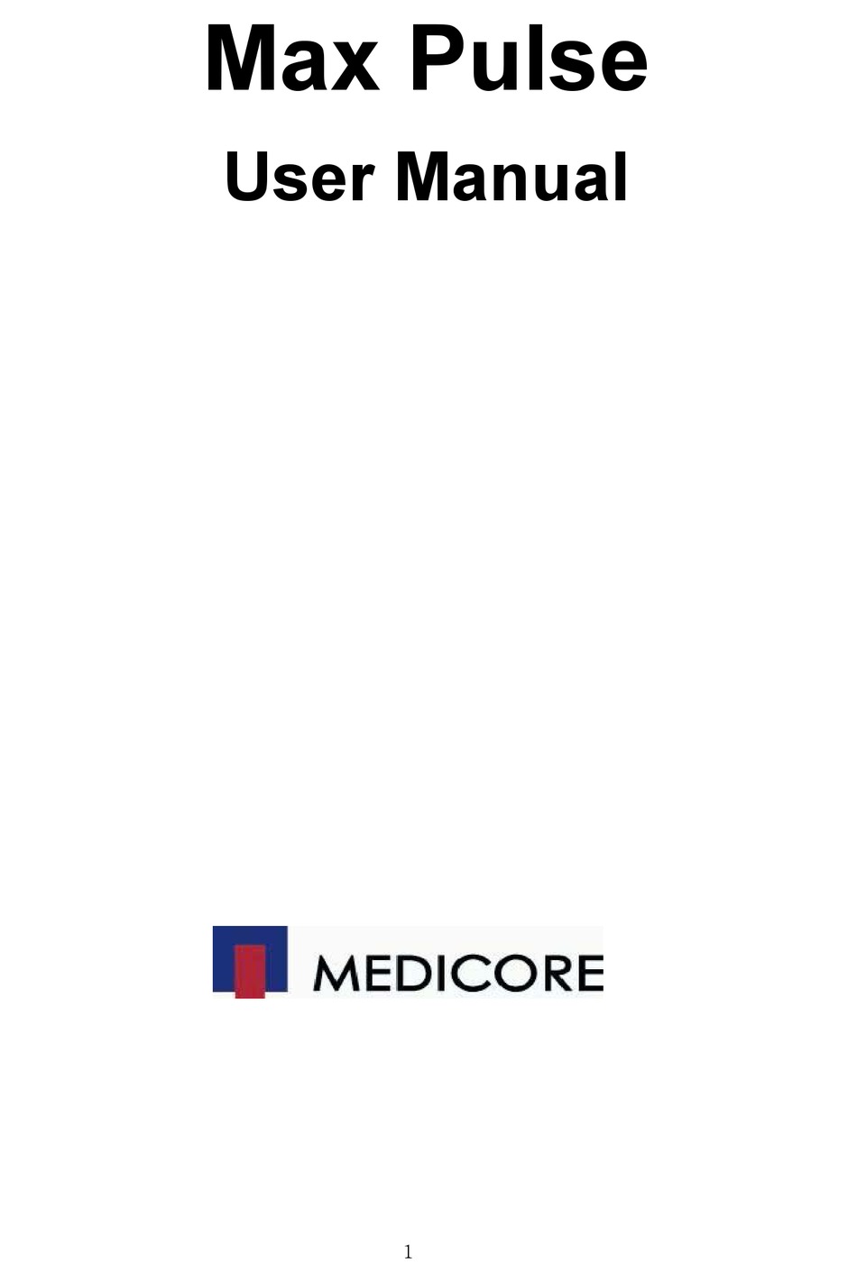 MEDICORE MAX PULSE USER MANUAL Pdf Download ManualsLib