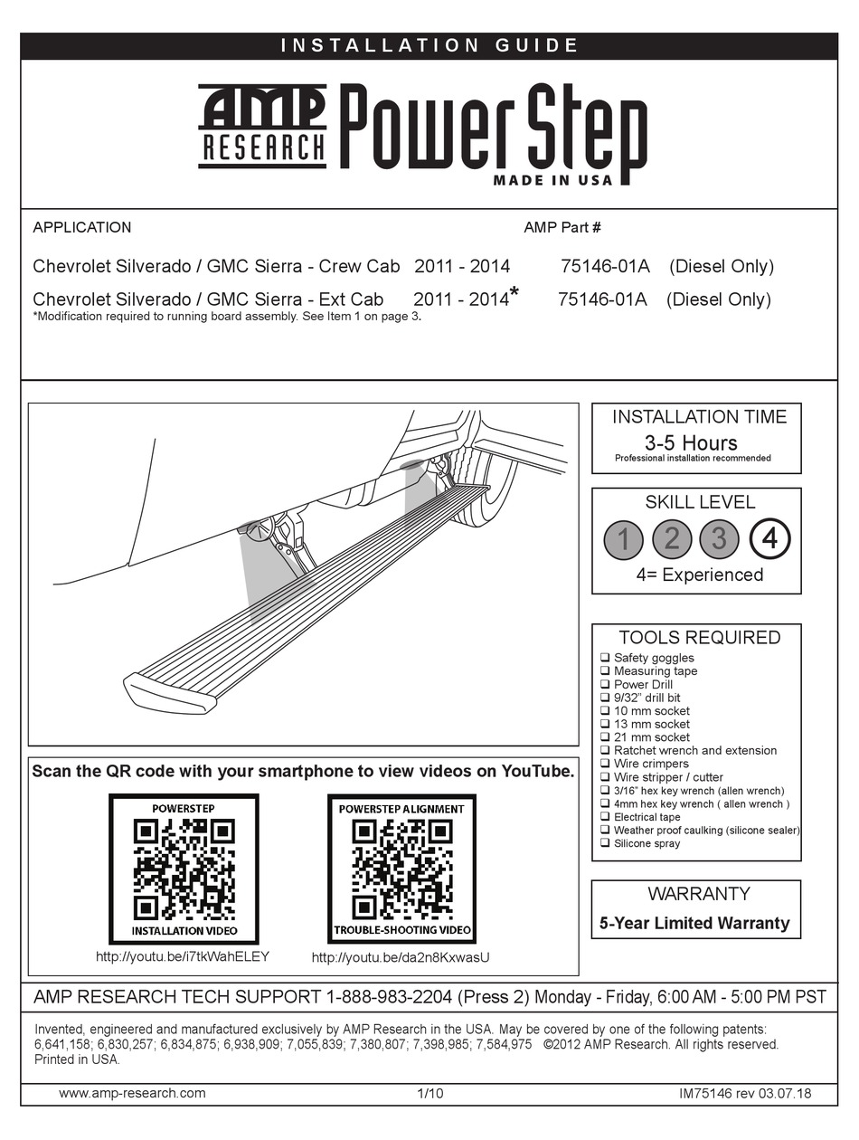 AMP RESEARCH POWER STEP 7514601A INSTALLATION MANUAL Pdf Download