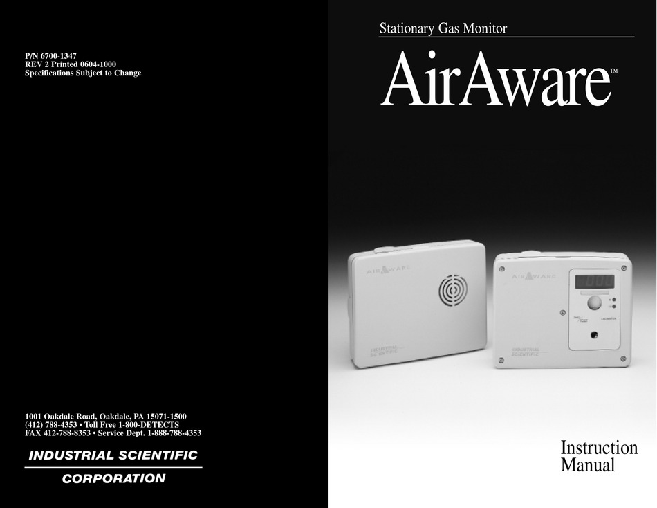 INDUSTRIAL SCIENTIFIC AIRAWARE INSTRUCTION MANUAL Pdf Download ManualsLib