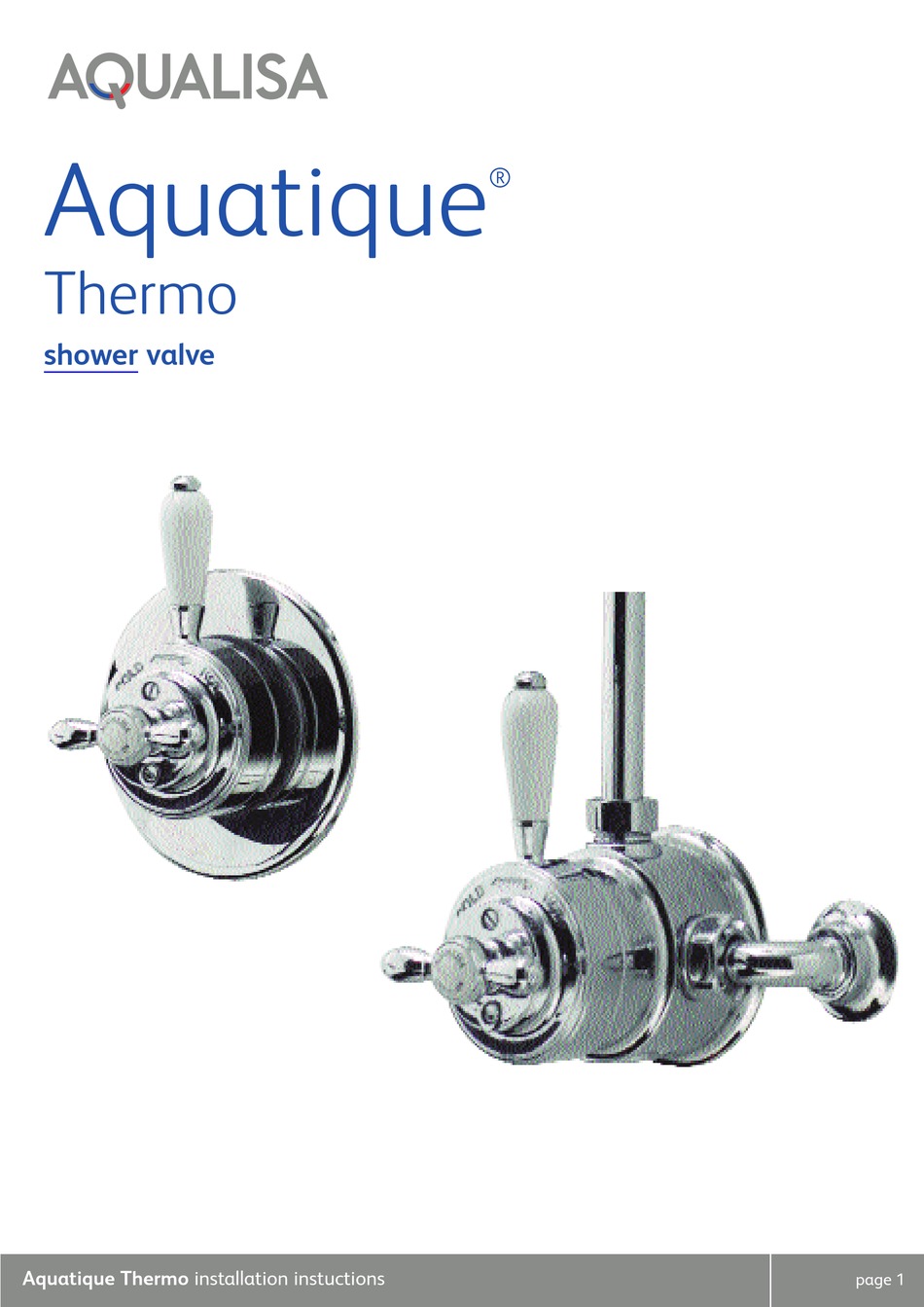 AQUALISA AQUATIQUE THERMO SERIES INSTALLATION INSTRUCTIONS MANUAL Pdf