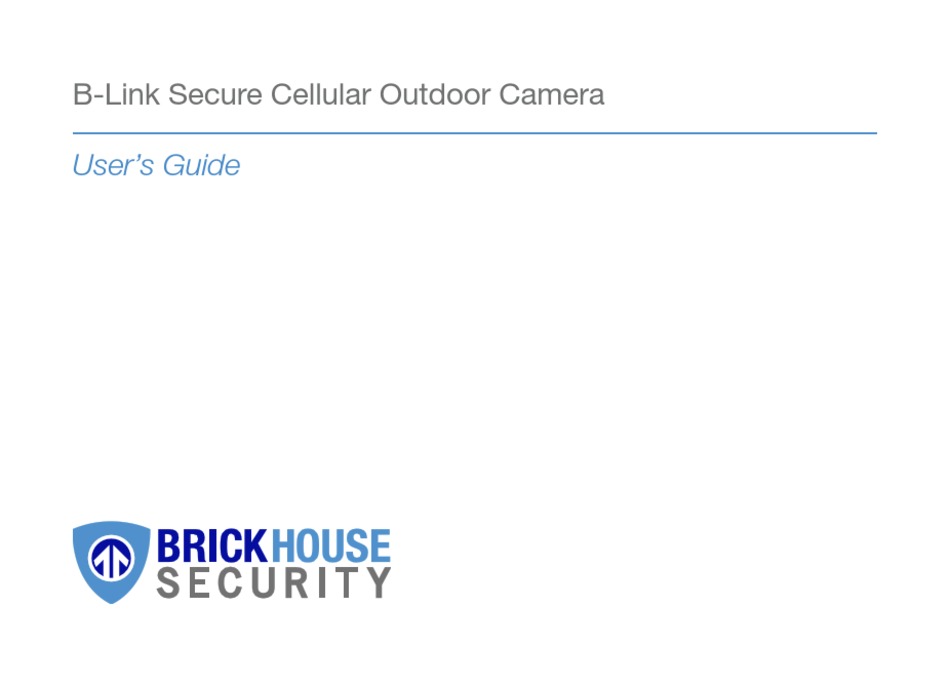 BRICKHOUSE SECURITY BL3G USER MANUAL Pdf Download ManualsLib