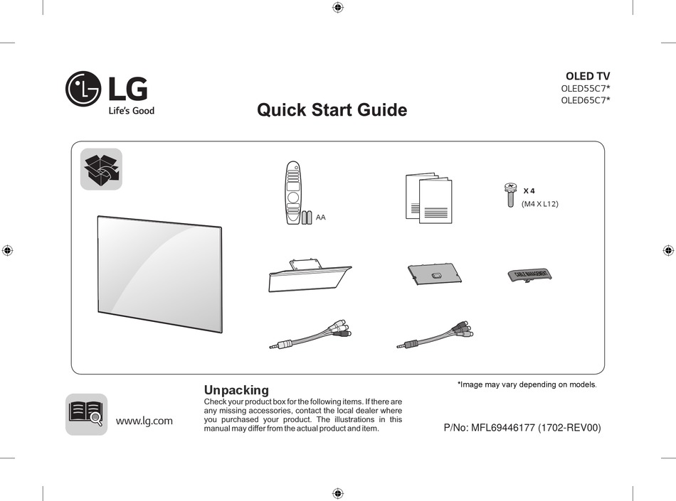 LG OLED55C7 SERIES QUICK START MANUAL Pdf Download | ManualsLib