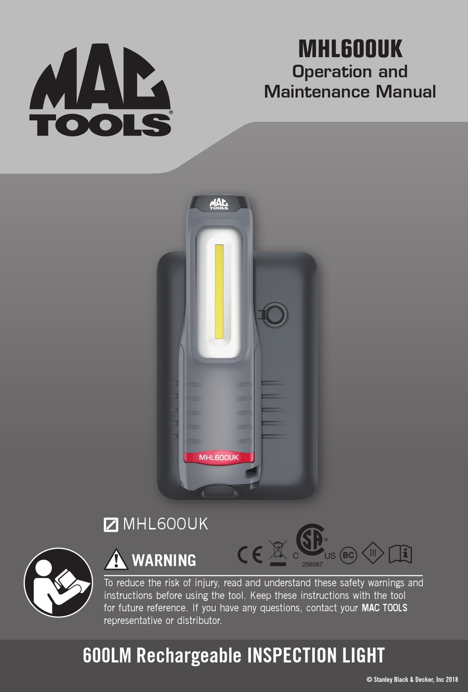 MAC TOOLS MHL600UK OPERATION AND MAINTENANCE MANUAL Pdf Download
