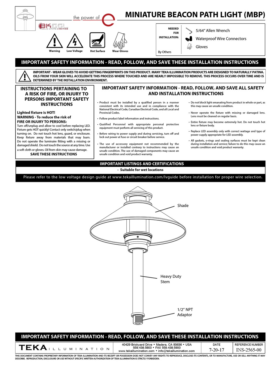 TEKA ILLUMINATION MBP QUICK MANUAL Pdf Download | ManualsLib