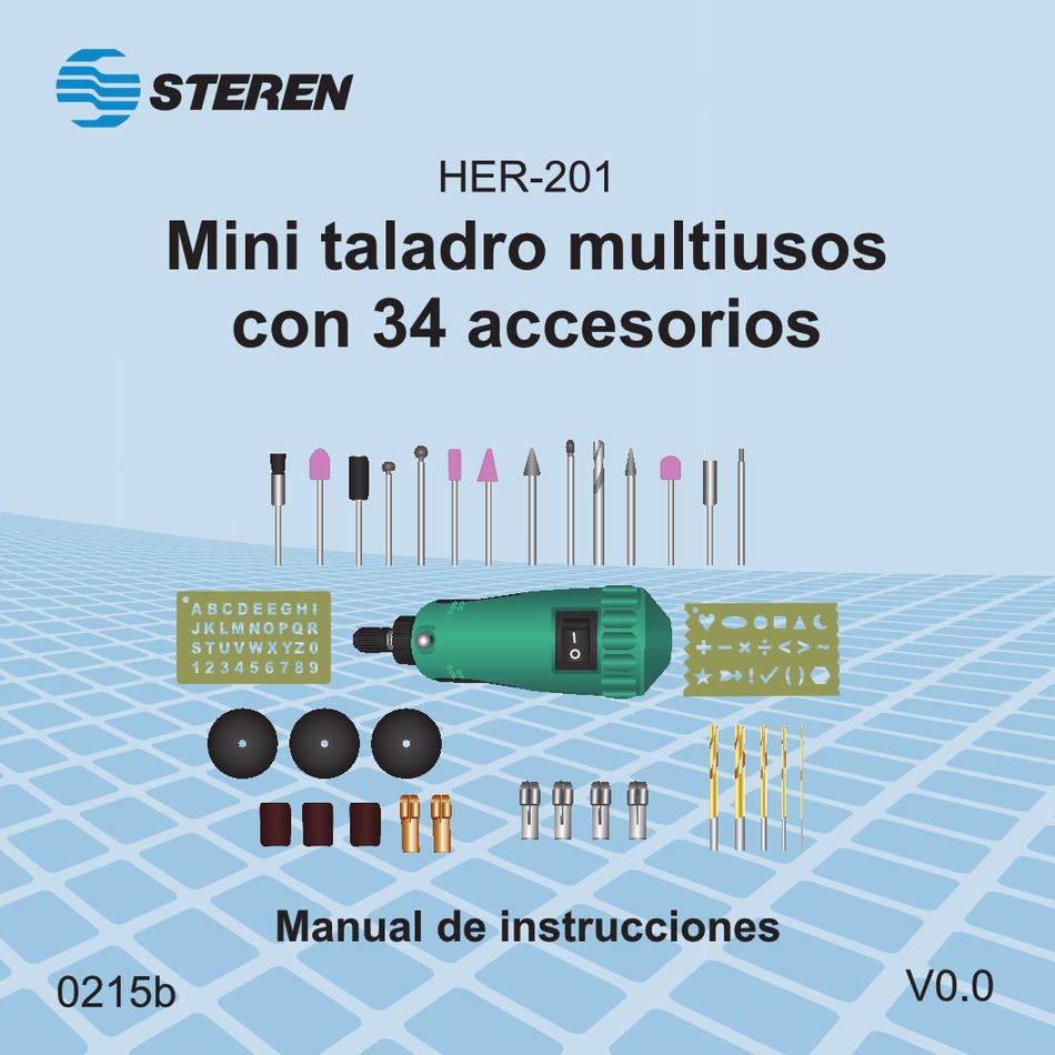 Mini taladro multiusos con 21 accesorios Steren - Herramientas