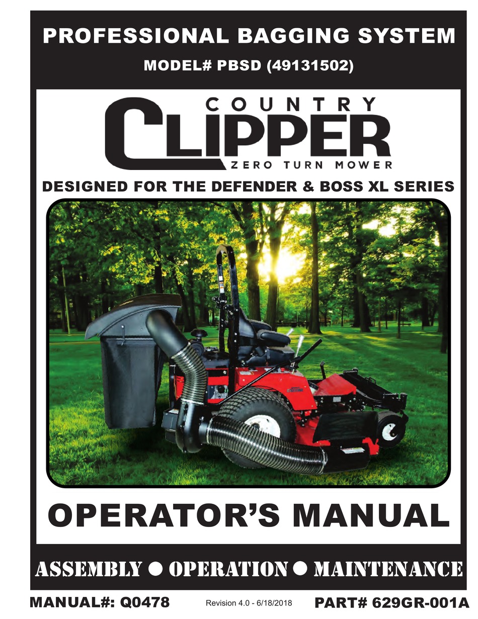 COUNTRY CLIPPER PBSD OPERATOR'S MANUAL Pdf Download ManualsLib