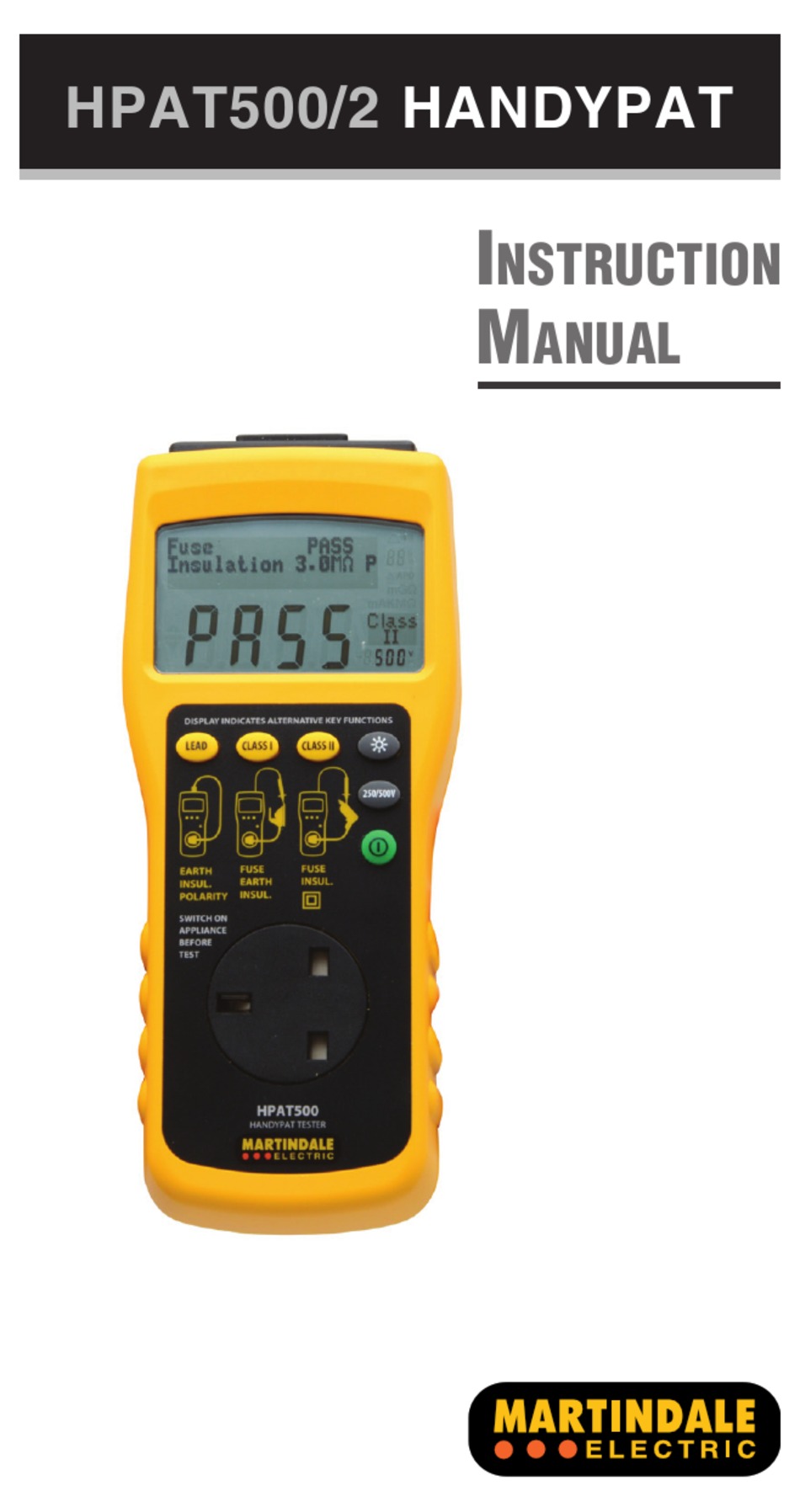 Rechargeable PAT Tester w Free PAT Labels 2yr warranty v2 Martindale HPAT500 