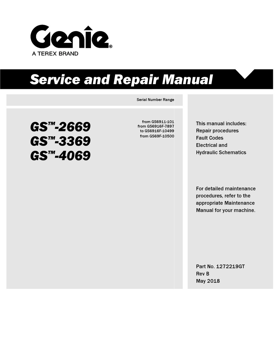 GENIE GS-2669 SERVICE AND REPAIR MANUAL Pdf Download | ManualsLib