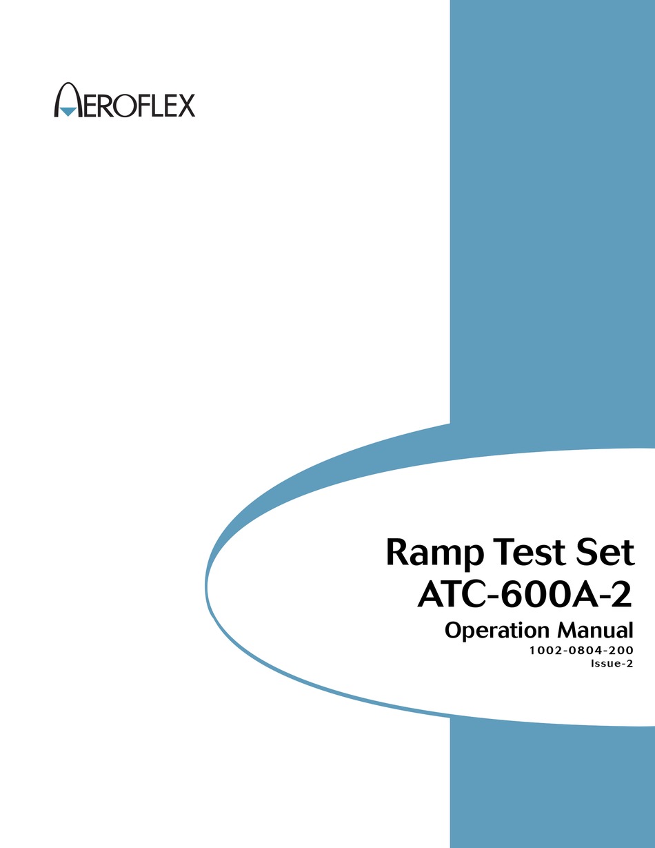 AEROFLEX ATC-600A-2 OPERATION MANUAL Pdf Download | ManualsLib