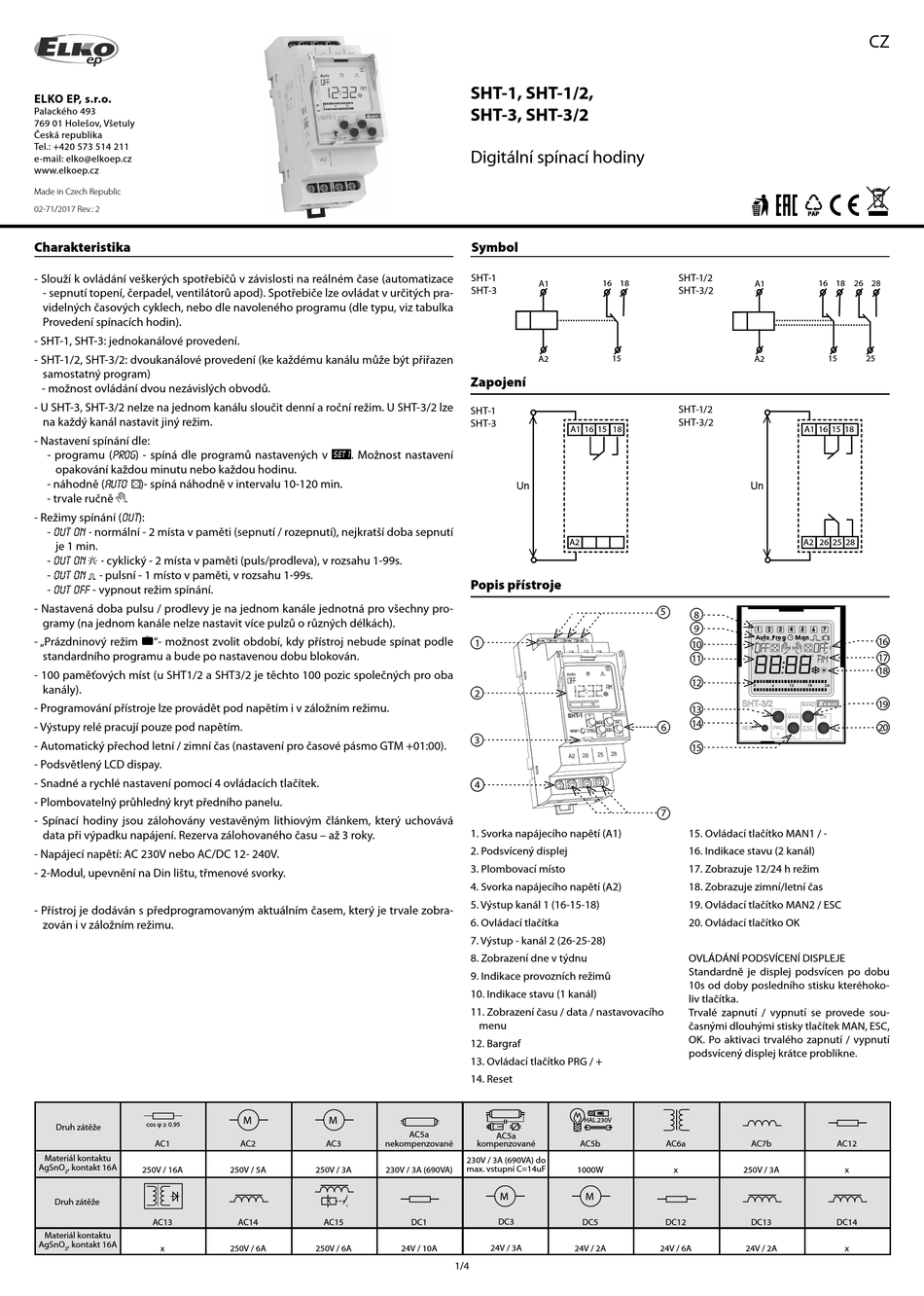 ELKO SHT-1 MANUAL Pdf Download | ManualsLib