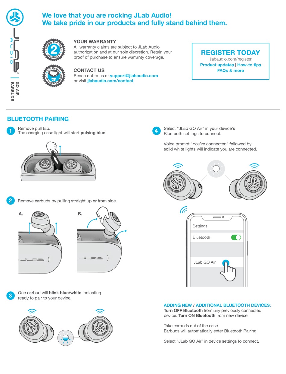 JLAB AUDIO GO AIR MANUAL Pdf Download | ManualsLib