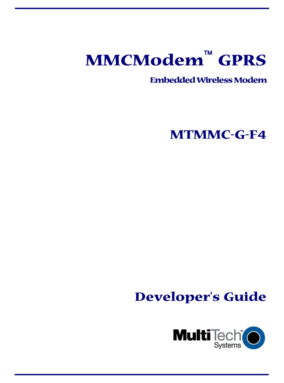 MULTITECH MMCMODEM MTMMCGF4 DEVELOPER'S MANUAL Pdf Download ManualsLib