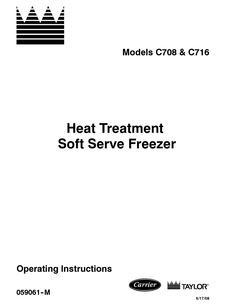 Taylor C708 Operating Instructions Manual Pdf Download Manualslib