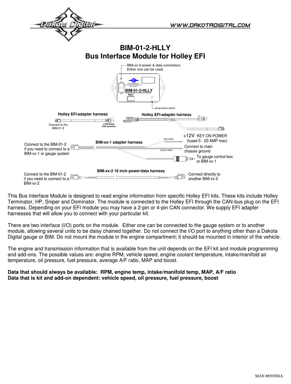 DAKOTA DIGITAL BIM012HLLY MANUAL Pdf Download ManualsLib
