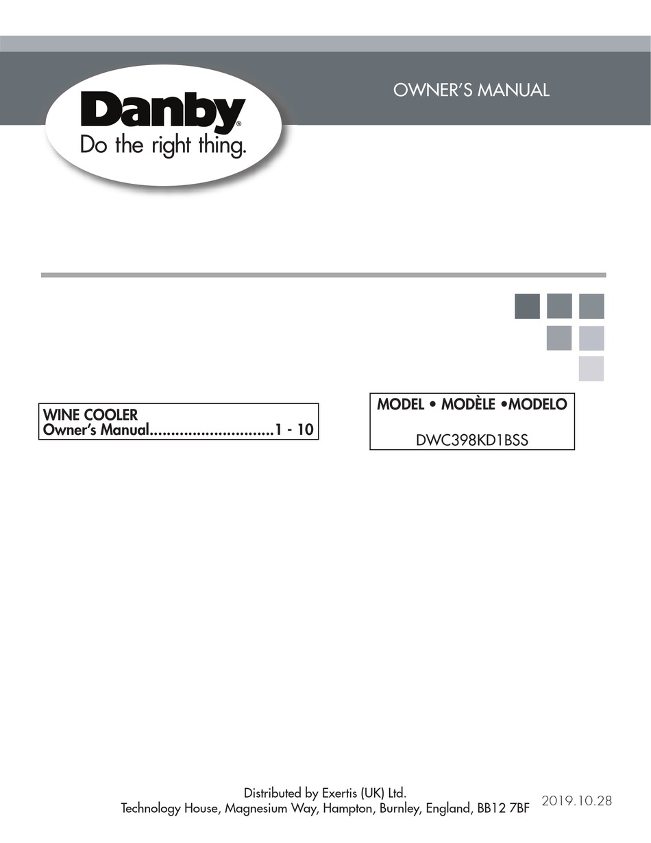 Danby Dwc398kd1bss Owner S Manual Pdf Download Manualslib