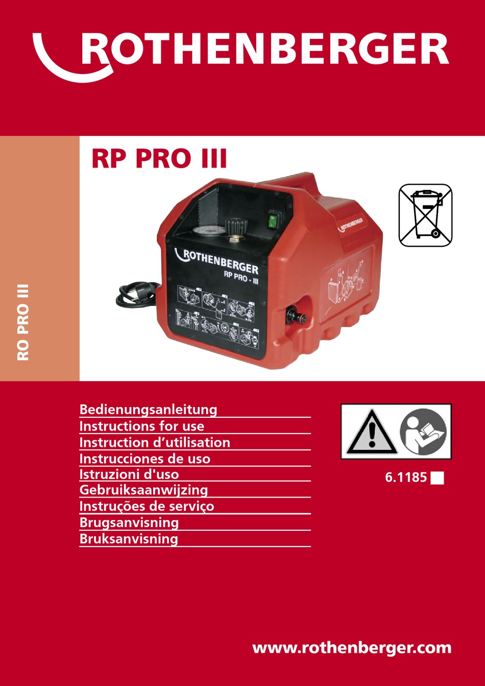 ROTHENBERGER RP PRO III INSTRUCTIONS FOR USE MANUAL Pdf Download .