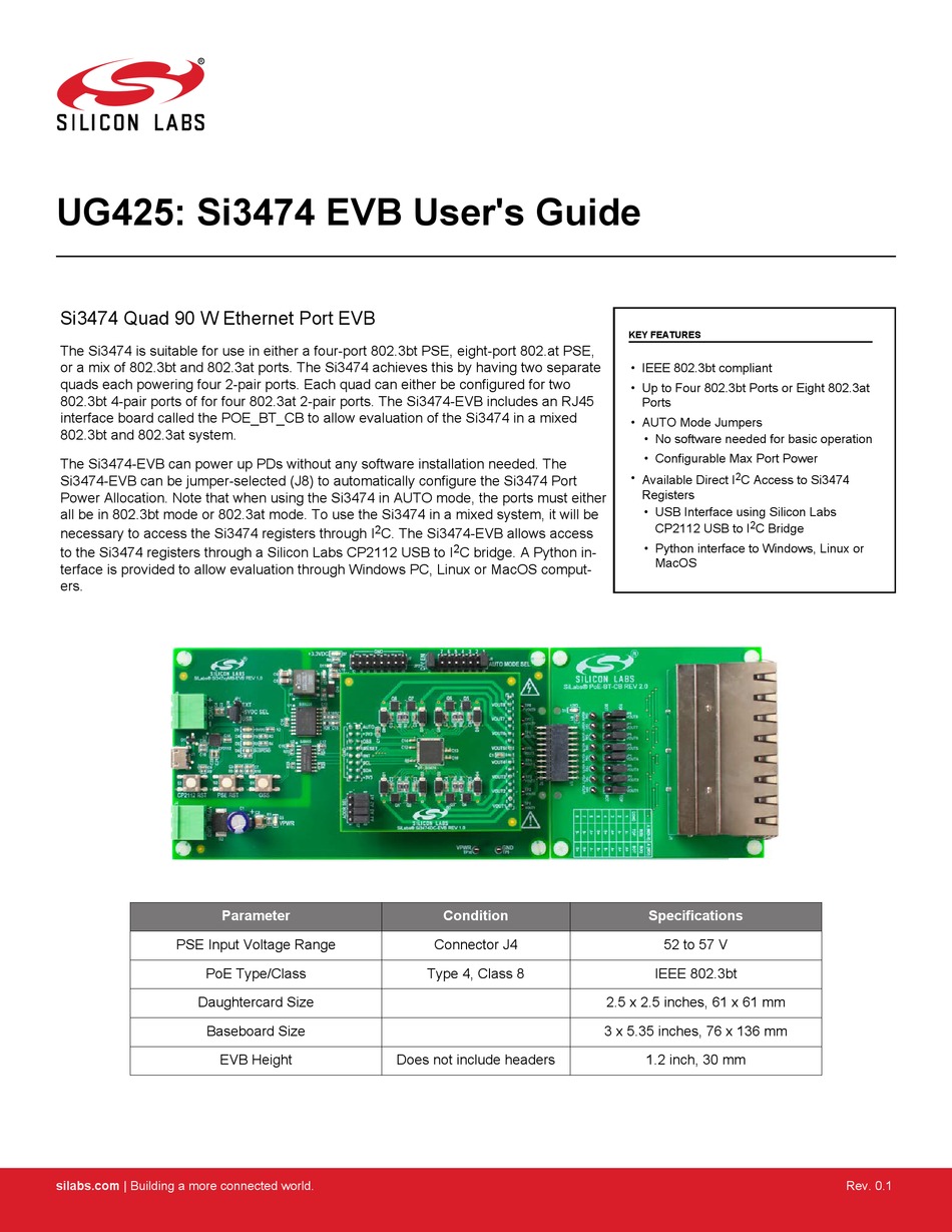 SILICON LABORATORIES SI3474-EVB USER MANUAL Pdf Download | ManualsLib