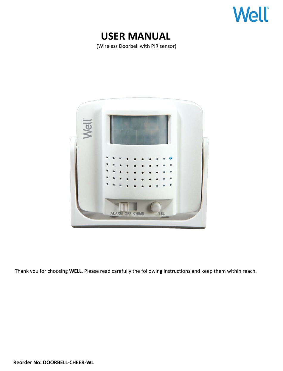 WELL DOORBELLCHEERWL USER MANUAL Pdf Download ManualsLib