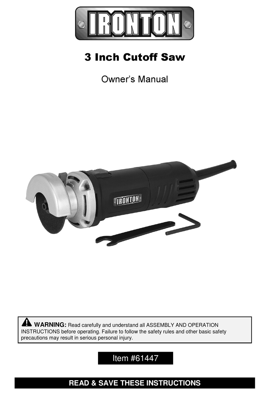 IRONTON 61447 OWNER'S MANUAL Pdf Download ManualsLib