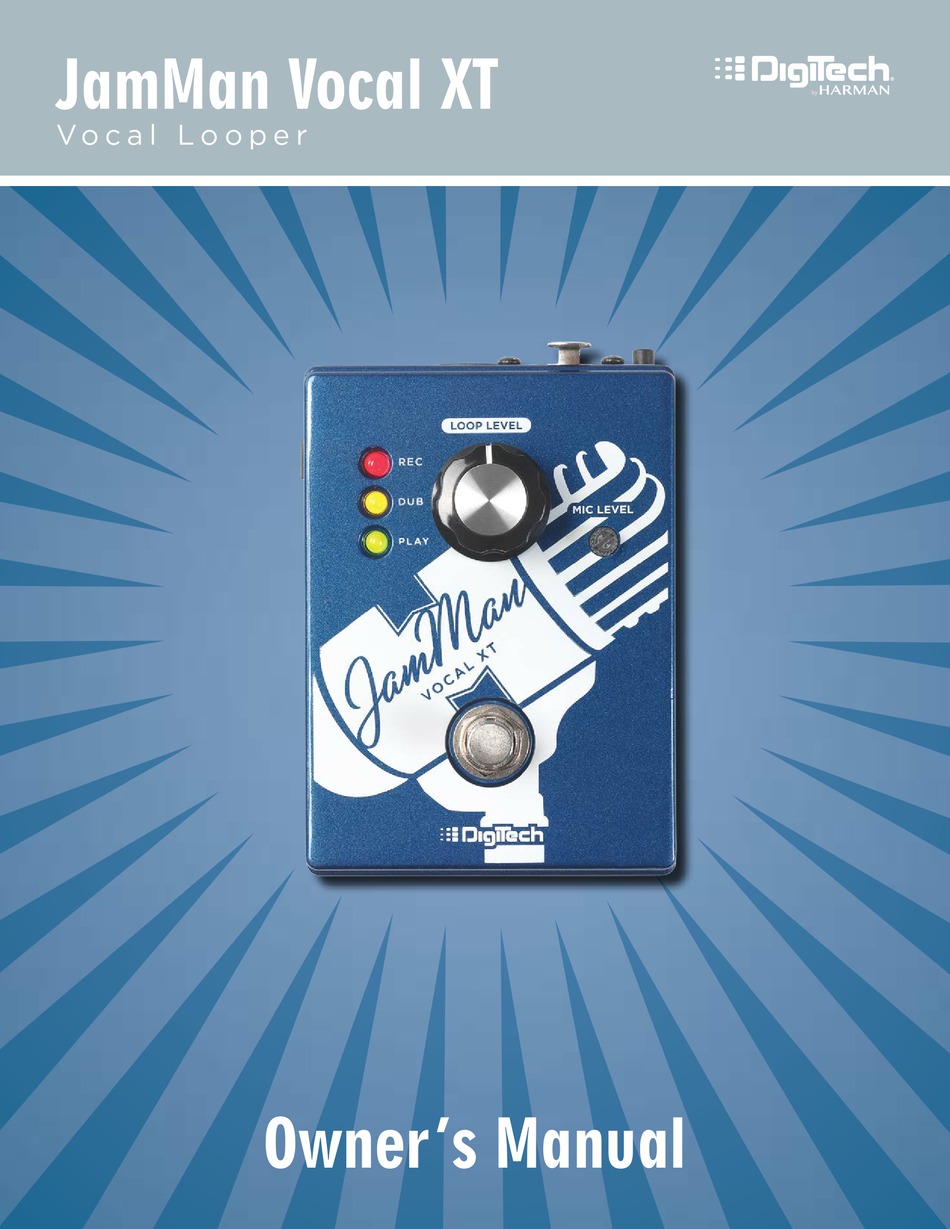 HARMAN DIGITECH JAMMAN VOCAL XT OWNER'S MANUAL Pdf Download ManualsLib